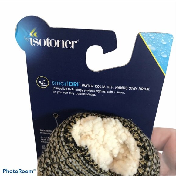 Isotoner Womens One Size smartDRI Chevron Knit Mittens With Fleece Lining New - Picture 3 of 11